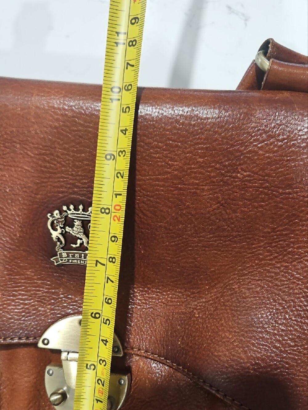 Pratezi Firenze - Brown Leather Satchel Handbag - Picture 11 of 12